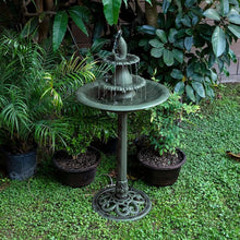 Load image into Gallery viewer, 40 in. Tall Outdoor 3-Tiered Pedestal Water Birdbath with Fish Design Floor Fountain, Green - Kenner Habitat for Humanity ReStore

