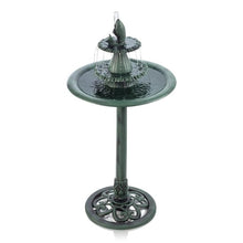 Load image into Gallery viewer, 40 in. Tall Outdoor 3-Tiered Pedestal Water Birdbath with Fish Design Floor Fountain, Green - Kenner Habitat for Humanity ReStore
