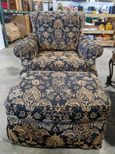 Load image into Gallery viewer, Black and Gold Armchair w/Ottoman - Kenner Habitat for Humanity ReStore
