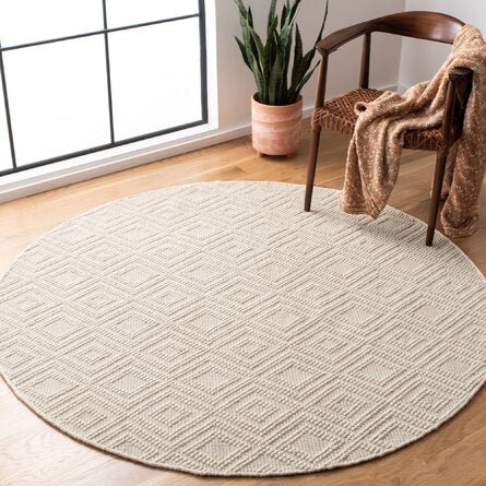 Connellsville Geometric Handmade Tufted Wool/Cotton Ivory Area Rug - Kenner Habitat for Humanity ReStore