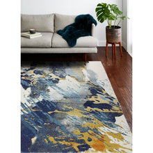Load image into Gallery viewer, Coughlin Abstract Ivory/Blue/Gold Area Rug - Kenner Habitat for Humanity ReStore
