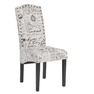 Dining Script Fabric Accent Chair with Solid Wood Legs - Kenner Habitat for Humanity ReStore