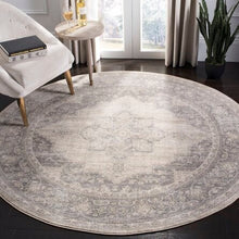 Load image into Gallery viewer, Evart Oriental Cream/Gray Area Rug Round 6&#39;7&quot; x 6&#39;7&quot; - Kenner Habitat for Humanity ReStore
