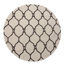 Load image into Gallery viewer, Geometric Handmade Tufted Round 8&#39; x 8&#39; Wool Area Rug in Beige/Brown - Kenner Habitat for Humanity ReStore

