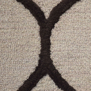 Geometric Handmade Tufted Round 8' x 8' Wool Area Rug in Beige/Brown - Kenner Habitat for Humanity ReStore