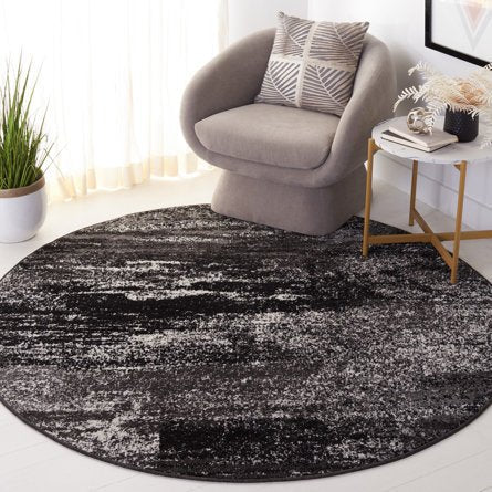 Gicelle Abstract Silver/Black Area Rug - Kenner Habitat for Humanity ReStore