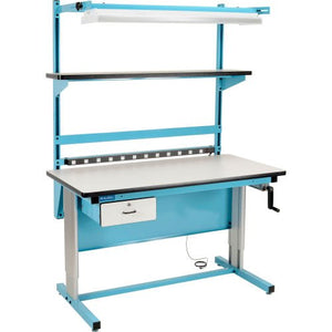 Global Industrial™ Bench-In-A-Box Ergonomic Workbench, ESD Laminate Top, 60"Wx30"D, Blue - Kenner Habitat for Humanity ReStore