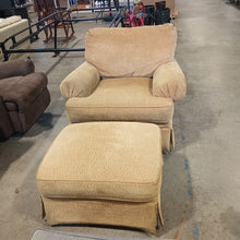 Load image into Gallery viewer, Gold Comfy Armchair and Ottoman Set - Kenner Habitat for Humanity ReStore
