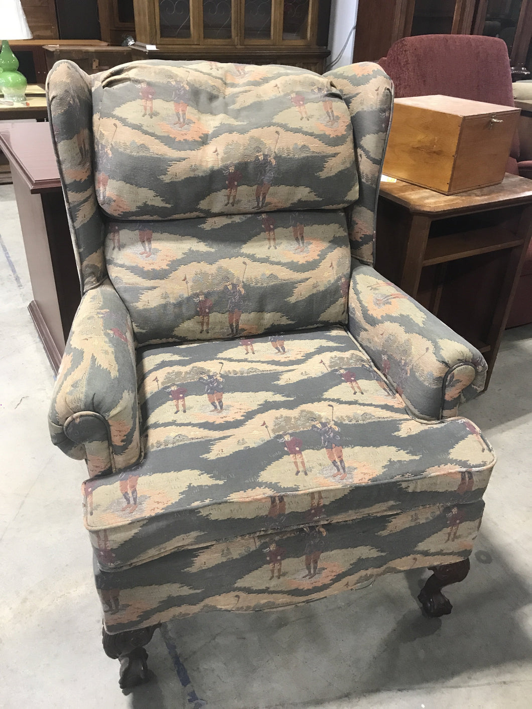 Golf Patterned Armchair - Kenner Habitat for Humanity ReStore