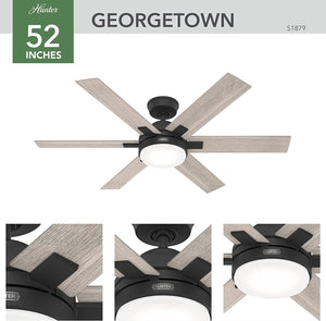 Hunter Fan Company 51879 Georgetown Ceiling Fan, Matte Black - Kenner Habitat for Humanity ReStore