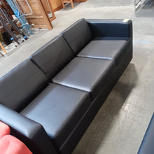 Load image into Gallery viewer, Interion® Antimicrobial Upholstered Leather Sofa, Black - Kenner Habitat for Humanity ReStore
