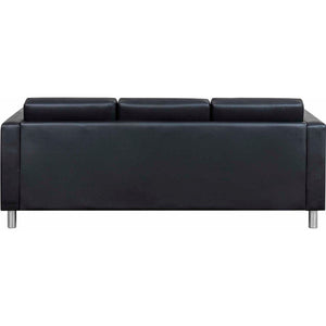 Interion® Antimicrobial Upholstered Leather Sofa, Black - Kenner Habitat for Humanity ReStore