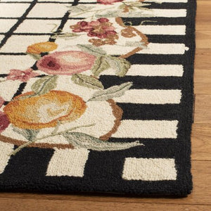 Kinchen Floral Hand-Hooked Wool Ivory Area Rug - Kenner Habitat for Humanity ReStore