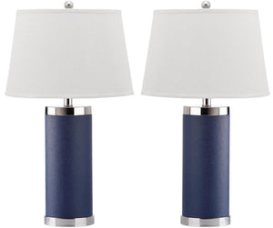 LEATHER COLUMN TABLE LAMP - Set of 2 - Kenner Habitat for Humanity ReStore