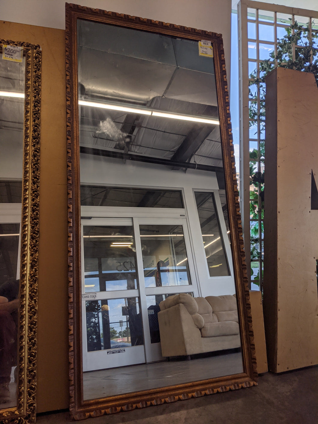 Long Gold Vintage Mirror - Kenner Habitat for Humanity ReStore