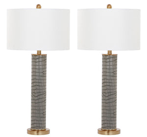 OLLIE 31.5-INCH H FAUX ALLIGATOR TABLE LAMP Set of 2 - Kenner Habitat for Humanity ReStore