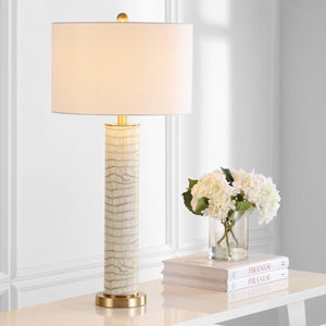 OLLIE 31.5-INCH H FAUX SNAKESKIN TABLE LAMP - Set of 2 - Kenner Habitat for Humanity ReStore