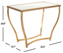 Load image into Gallery viewer, Rex Glass Top Gold Foil Accent Table - Kenner Habitat for Humanity ReStore
