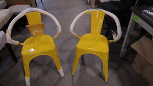 Safavieh Yellow Metal Chairs Set of 2 - Kenner Habitat for Humanity ReStore
