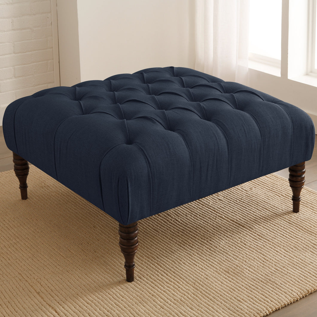 Skyline Furniture Tufted Cocktail Ottoman in Navy - Kenner Habitat for Humanity ReStore