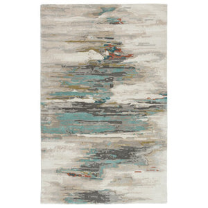 Tennyson Abstract Handmade Tufted Blue/Pink Area Rug - Kenner Habitat for Humanity ReStore