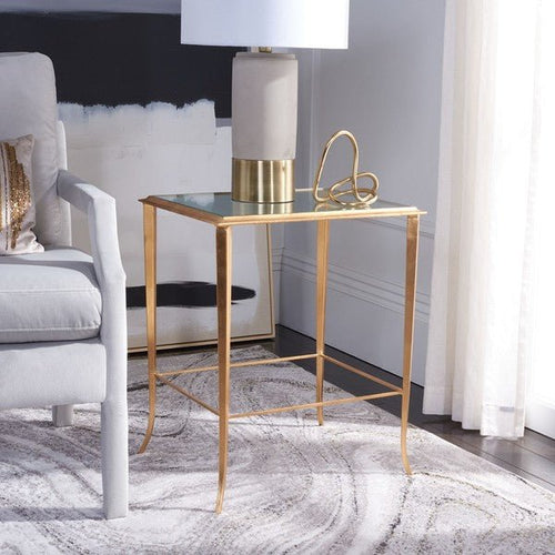 Tory Gold Foil Glass Top Accent Table - Kenner Habitat for Humanity ReStore