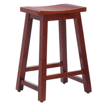 Load image into Gallery viewer, Warm Cherry Finish 24&quot;H Saddleback Stool Set of 2 - Kenner Habitat for Humanity ReStore
