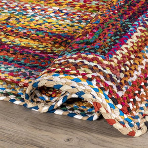 Waterford Handmade Braided Cotton Multicolor Area Rug Rectangle 2' x 3' - Kenner Habitat for Humanity ReStore