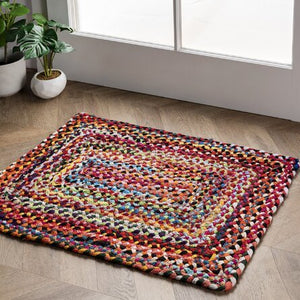 Waterford Handmade Braided Cotton Multicolor Area Rug Rectangle 2' x 3' - Kenner Habitat for Humanity ReStore
